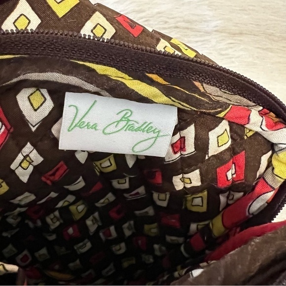 VERA BRADLEY Puccini Velcro Mini Hipster Crossbody Brown Yellow Orange Floral - Picture 13 of 14